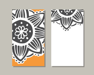 Cards with mandala collection in vector