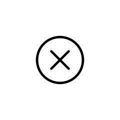 x wrong sign line black icon