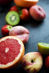 Sliced Fresh Fruit Background