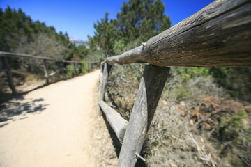 Wooden fence way to the beach