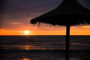 Dramatic sunset over the sea