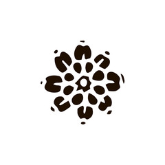 Flower mandala in hand drawn style. Vector illustration