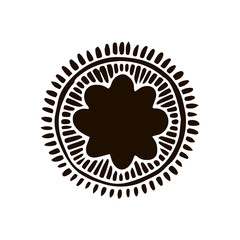 Flower mandala in hand drawn style. Vector illustration