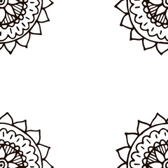 Floral frame with mandala in vector