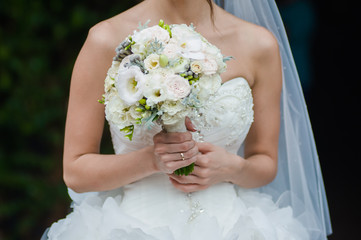 Beautiful bride wedding bouquet