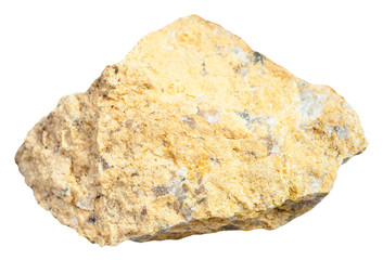 yellow narsarsukite stone isolated