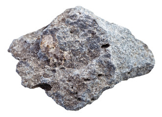 gray porous basalt stone isolated