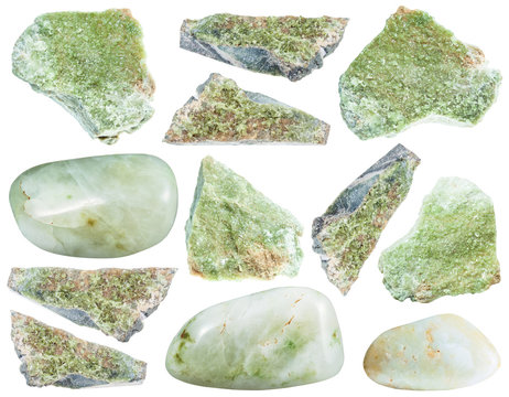 collection of various vesuvianite gemstone