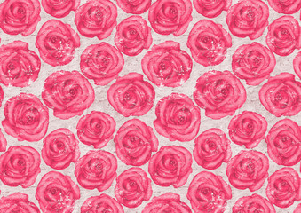 Old paper background with pink roses