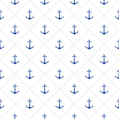 Seamless nautical pattern with anchors. Design element for wallpapers, baby shower invitation, birthday card, scrapbooking, fabric print etc