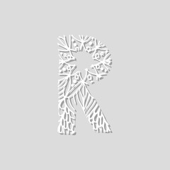 Flower font in paper style