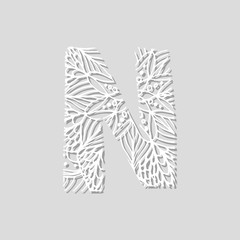 Flower font in paper style