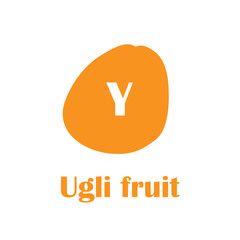 Kids alphabet in flat style. U - Ugli fruit