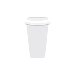 Paper cup icon in flat style