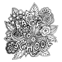 Back to school lettering in hand drawn style