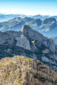 Mountain view from  Mount Saentis, Switzerland , Swiss Alps.