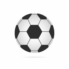Football ball. Soccer ball icon with shadow isolated on white background