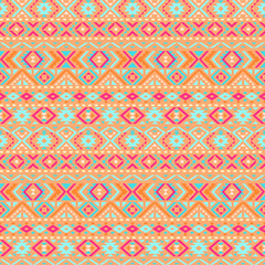 Ethnic geometric pattern with elements of traditional tribal folk style. Vector illustration.
