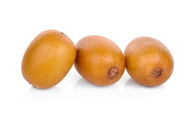 Yellow kiwi fruit isolated on white background
