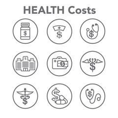 Healthcare costs and expenses showing concept of expensive health care