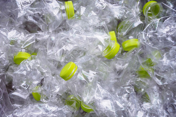 plastic bottles recycle background concept