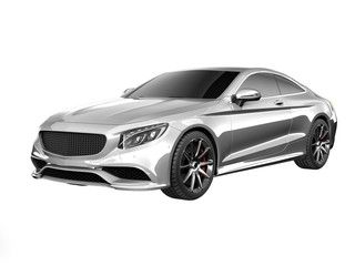 Modern Car render isolated on white 