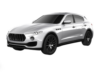 Obraz premium Nowoczesny samochód na białym tle