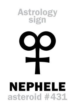 Astrology Alphabet: NEPHELE, asteroid #431. Hieroglyphics character sign (single symbol).