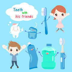 Fototapeta premium tooth with his friends