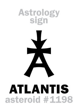 Astrology Alphabet: ATLANTIS, asteroid #1198. Hieroglyphics character sign (single symbol).