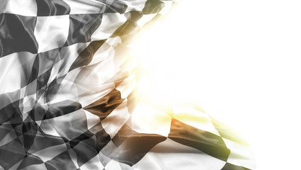 Checkered racing flag. Copy space