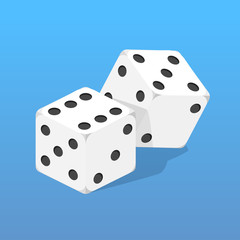 Dice game isometric vector illustration
