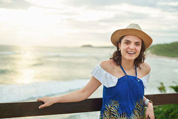 Happy laughing young woman