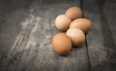 eggs on wooden background
