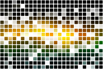 Fototapeta premium Brown orange green occasional opacity mosaic over white