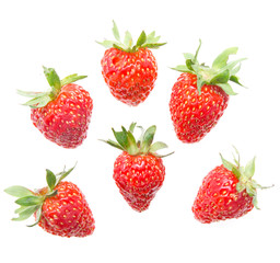 Fresh strawberries on white background