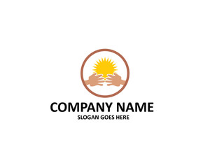 Obraz premium hand sun logo