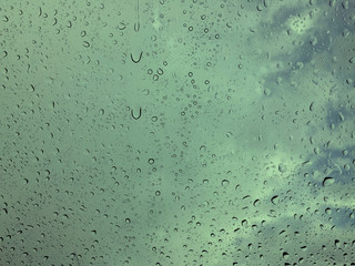 rain / droplet of water on Car mirror at Evening