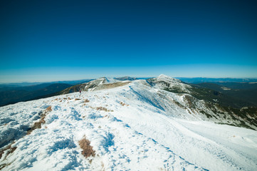 Fototapeta na wymiar Snowy mountains view