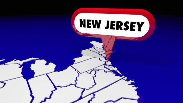 New Jersey NJ California CA State Map Pin Location Navigation Destination