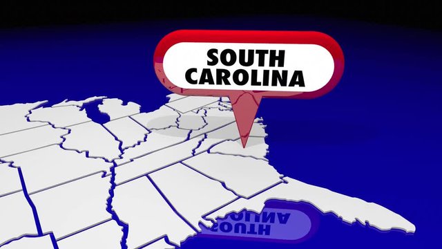 South Carolina SC California CA State Map Pin Location Navigation Destination