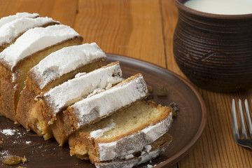 cake and milk