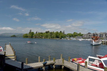 Naklejka premium Rowing boats on Windermere at Bowness, English Lake District