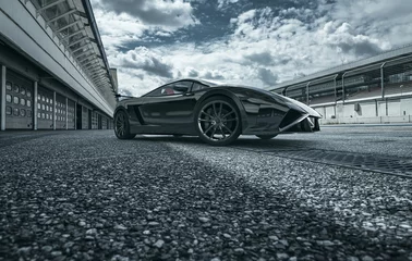 Photo sur Plexiglas Sport automobile rendu 3d de supercar noir