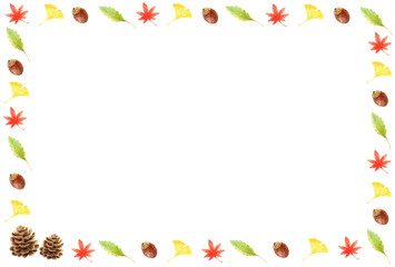 秋の落ち葉のメッセージカード