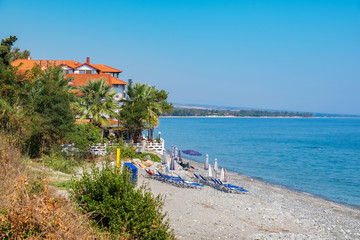 Obraz premium Beach in Platamonas. Pieria, Greece