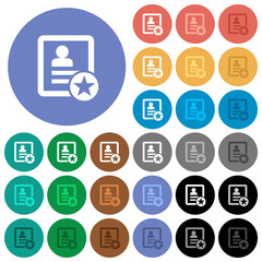 Marked contact round flat multi colored icons