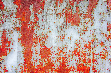 Metal rusty background texture with peeling paint