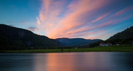 Norwegian Fjords Sunset Sky