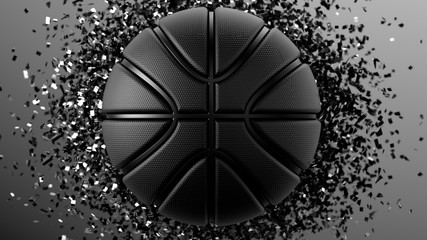 Basketball and Particles. 3D illustration. 3D high quality rendering.